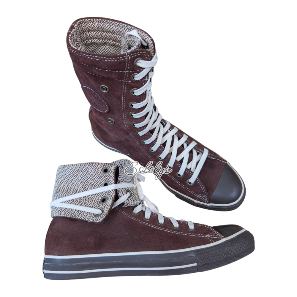 Converse 2004 XHI Extra Calf High Brown Suede Leather Sneaker Boot Womens 10.5